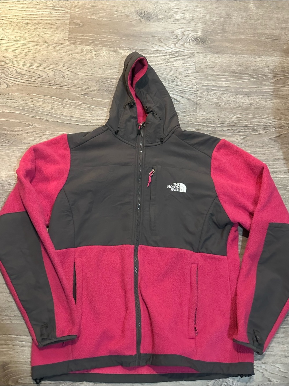 The North Face Fleece Hooded Jacket Fuchsia Black Women’s Size M No Size Tag - Picture 5 of 10